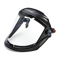 MAXVIEW™ Series Premium Face Shields with Slotted Hard Hat Adaptor, AF/Clear, 9 in H x 13-1/4 in L