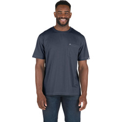 Berne Performance Men's 2XL Space Blue Short Sleeve Pocket T-Shirt BSM38SBLR520