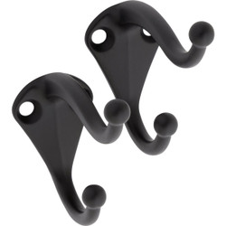 National Hardware Matte Black Coat Hook (2-Pack Bagged) N830-599
