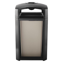 Rubbermaid Commercial Trash Can,50 gal.,Black,Polycarbonate FG397501BLA