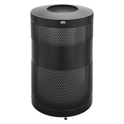 Rubbermaid Commercial Trash Can,51 gal.,Black,Steel FGS55ETBKPL