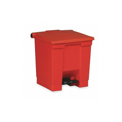 Rubbermaid Commercial Step On Trash Can,Rectangular,12 gal. FG614400RED