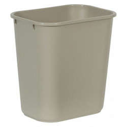 Rubbermaid Commercial Wastebasket,Rectangular,7 gal.,Beige FG295600BEIG