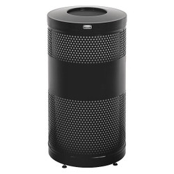 Rubbermaid Commercial Trash Can,25 gal.,Black,Steel FGS3ETBKPL