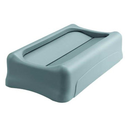 Rubbermaid Commercial Trash Can Top,Drop Top,Swing,Gray FG267360GRAY