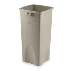 Rubbermaid Commercial Trash Can,Square,23 gal.,Beige FG356988BEIG