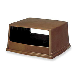 Rubbermaid Commercial Trash Can Top,Canopy,Stays Open,Brown FG256V00BRN