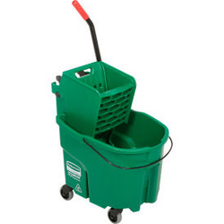 Rubbermaid WaveBrake 2.0 Side Press Mop Bucket & Wringer Combo 26-35 Qt. - Green