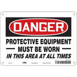 Condor Safety Sign,7 in x 10 in,Polyethylene 466R34
