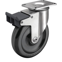 Colson Plate Caster,Swivel,Polyolefin,5 1/8"H 2.04256.55 BRK5