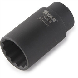 Titan Axle Nut Socket,1/2" Drive,36mm,12Pt 15236