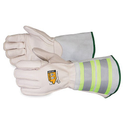 Superior Glove Leather Gloves,White,Glove Size L,PR 365DLX6KG-L