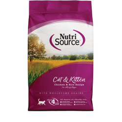 NutriSource 4 Lb. Chicken & Rice Dry Cat & Kitten Food 28003
