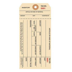 Partners Brand Inventory Tags,Stub,6 1/4x3 1/8",PK1000 G18091