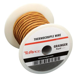 Tempco ThermocoupleWire,TypeK,24AWG,Brown,250ft TCW-103-102