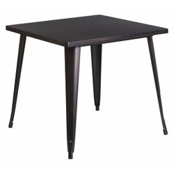 Flash Furniture Black-Antq Metal Table,31.75SQ CH-51040-29-BQ-GG