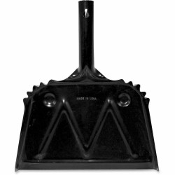 Impact Metal Dust Pan - 12" Wide - Steel - Black - 1 Each