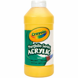 Crayola Portfolio Series Acrylic Paint - Brilliant Yellow - 16 fl oz - 1 Each