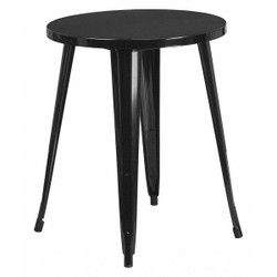 Flash Furniture Black Metal Table,24RD CH-51080-29-BK-GG