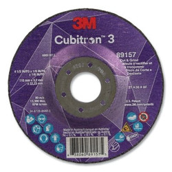 Cubitron™ 3 Cut and Grind Wheel, 4-1/2in dia x 1/8 in Thick x 7/8 in Arbor, 36+ Grit, T27