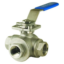Bonomi Manual 3-Way Ball Valve,2",CF8M SS 966N-2