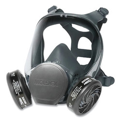 9000 Series Reusable Full Face Respirator, Large, Airborne Particles/Gases/Vapors, Thermoplastic Elastomer