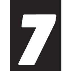Hardline Products Number Label,Wht,Vinyl,7in. H,No. 7,PK3 DB73W-7