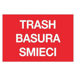 Tape Logic Trash Rectangle Label,2"x3",Red DL1311