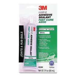 Marine Adhesive Sealant,4200FC, 3 oz, Tube, White