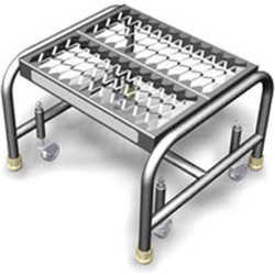 1 Step Mobile Aluminum Step Stand w/ Grip Strut Top Step & 16""W Platform - WLAR
