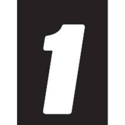 Hardline Products Number Label,Wht,5-1/2 in. H,No. 1,PK3 DB53W-1