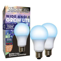 Miracle Led LightBulb,BlueSpcMltPtLEDGrow,11W,PK2 602149