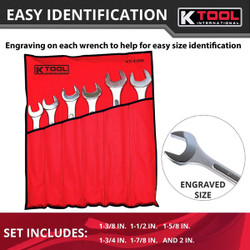 K-Tool International Raisd Panel Jumbo Combo Wrench Set,6 pcs KTI-41006