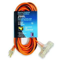Manufacturer Varies Ltd Ext Crd,25ft,14Ga,15A,SJTW,Org/Blk 1FD65
