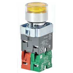Dayton IllumPushButton,FullVolt,Yellow,1NO/1NC 30G207