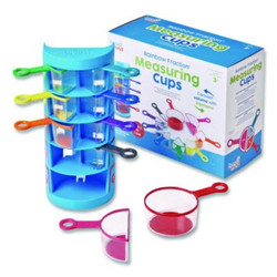 hand2mind® Rainbow Fraction Measuring Cups, Pre-K to K, 9 Pieces 93399