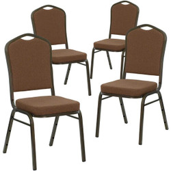 Flash Furniture Coffee Fabric Banquet Chair,PK4 4-NG-C01-COFFEE-GV-GG