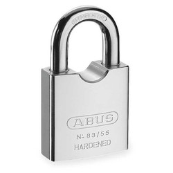 Abus Keyed Padlock, 63/64 in,Square,Silver 83/55 RK KA-300