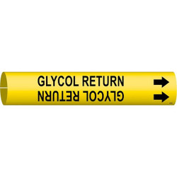 Brady Pipe Marker,Glycol Return,2 13/16in H 4189-D