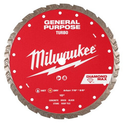 Milwaukee Tool DiamondSawBlade,Diam:10",Arbor:5/8" 49-93-9110