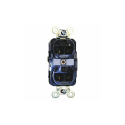 Hubbell Wiring Device-Kellems Recept,Black,20 A,2P3W,Back; Side,1PK HBL5362BK