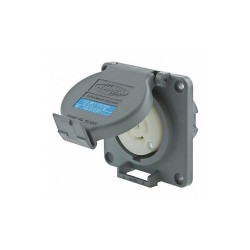 Hubbell Wiring Device-Kellems WT Lck Recpt,20 A;Gry;Valox,L21-20R,1Gng HBL2510SW