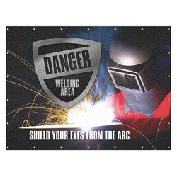 Accuform Welding Curtain, 8 ft W, Printed, Red PWD102RD