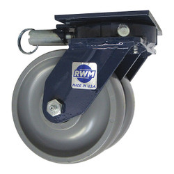 Rwm Plate Caster,Swivel,Elastomer,8"H 2-75-GTB-0620-S-SL