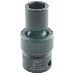 K-Tool International Standard Swvel Impact Socket,3/8"Dr,12mm KTI-37512