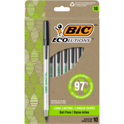BIC Ecolutions Round Stic Ballpoint Pen GSME10BK