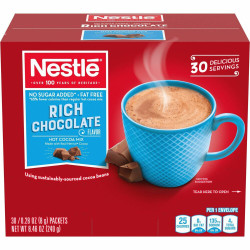 Nestle Fat-Free Rich Chocolate Single-Serve Hot Cocoa Mix - Chocolate - 30 / Box