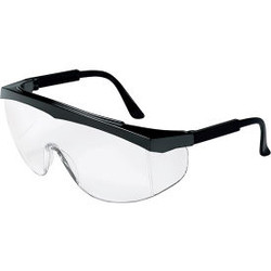 MCR Safety ST110 Safety Glasses ST1 Series Black Frame Clear Lens.