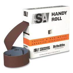 Aluminum Oxide Handy Roll, P180 Grit, Very Fine, 2 in W x 50 yd L, Aluminum Oxide, Maroon