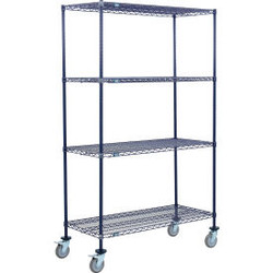 Nexel 4 Shelf Truck Nexelon 42""W x 24""D x 60""H Polyurethane Swivel Casters 2